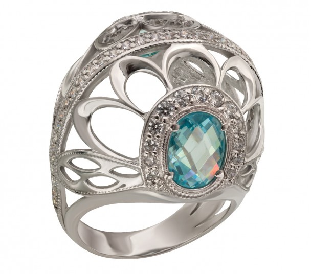 Серебряное кольцо с фианитами. Артикул 320810С  размер 19 - Фото 1