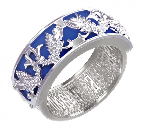 Серебряное кольцо с эмалью. Артикул 310283А  размер 17 - Фото 1