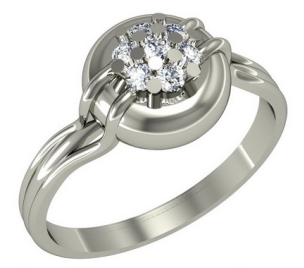 Серебряное кольцо с нанокристаллом, фианитами с эмалью. Артикул 330676А - Фото  1