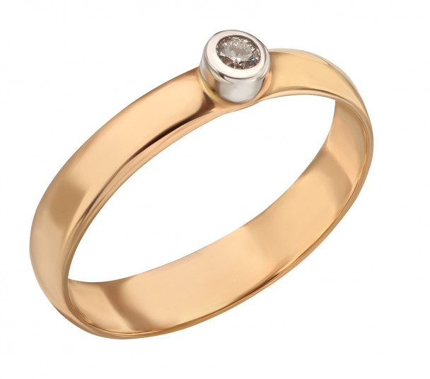 Золотое кольцо с бриллиантом. Артикул 750649  размер 17.5 - Фото 1