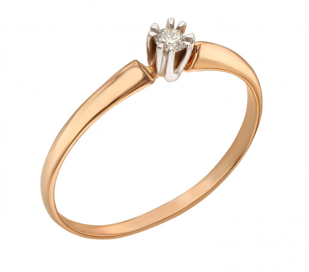 Золотое кольцо с бриллиантом. Артикул 750673  размер 15.5 - Фото 1