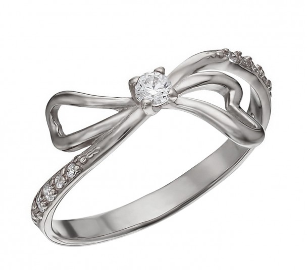 Серебряное кольцо с фианитами. Артикул  330846С - Фото  1