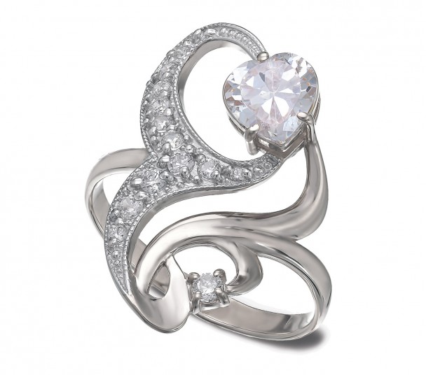 Серебряное кольцо с фианитами. Артикул 320064С  размер 16 - Фото 1