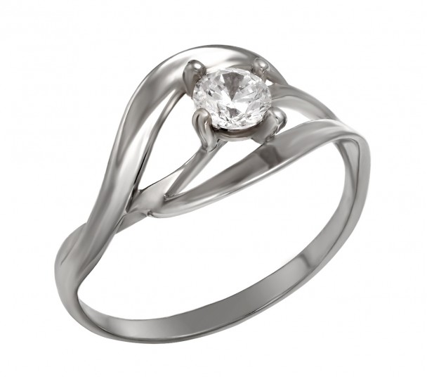 Серебряное кольцо с фианитами. Артикул 380112С - Фото  1