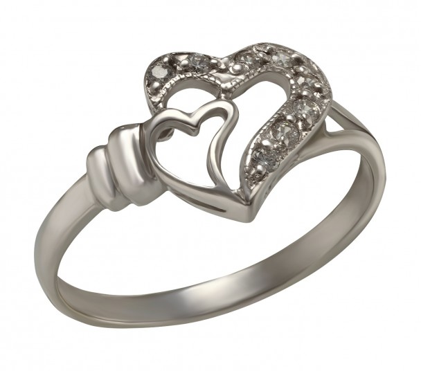 Серебряное кольцо с фианитами. Артикул 320108С  размер 18 - Фото 1