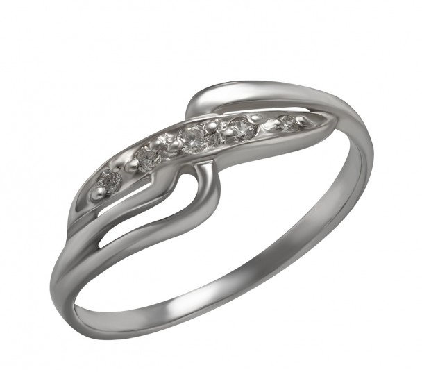 Серебряное кольцо с аметистом и фианитами. Артикул 373037С - Фото  1