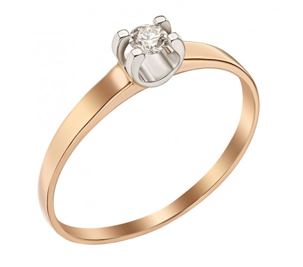 Золотое кольцо с бриллиантом. Артикул 750672  размер 15.5 - Фото 1
