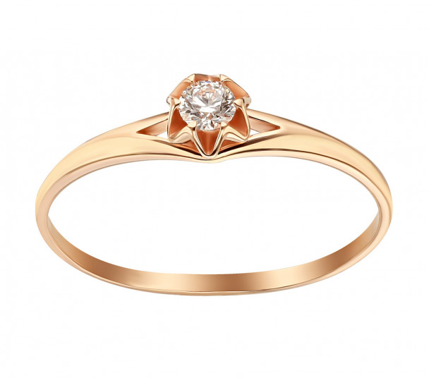 Золотое кольцо c бриллиантами. Артикул 740403 - Фото  1