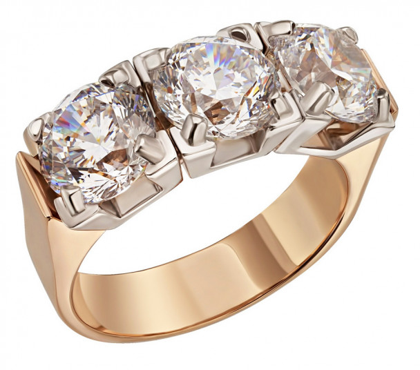 Золотое кольцо с фианитами. Артикул 330411  размер 16 - Фото 1