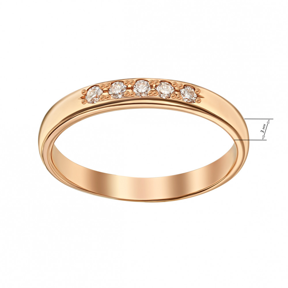 Золотое кольцо с бриллиантами. Артикул 740361  размер 15 - Фото 2