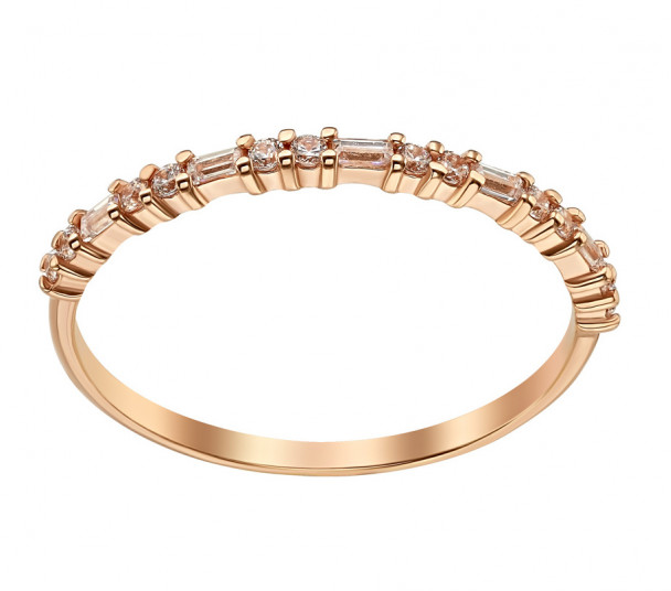Золотое кольцо с фианитами. Артикул 380597  размер 19 - Фото 1