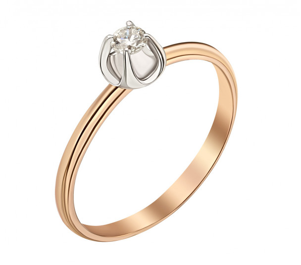 Золотое кольцо с бриллиантом. Артикул 750651  размер 15 - Фото 1