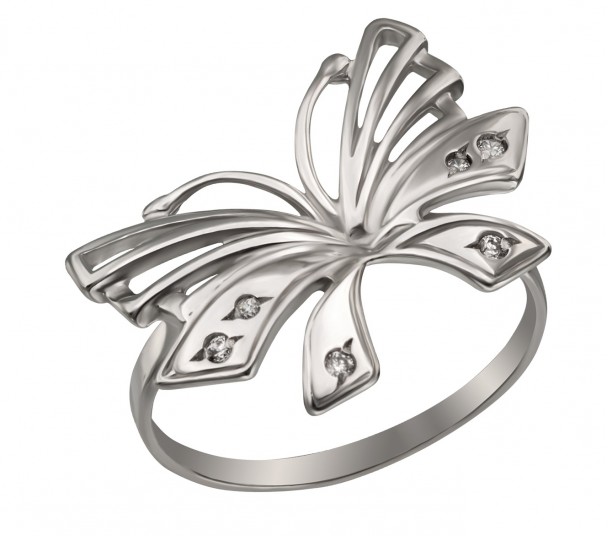 Серебряное кольцо с фианитами. Артикул 320950С - Фото  1