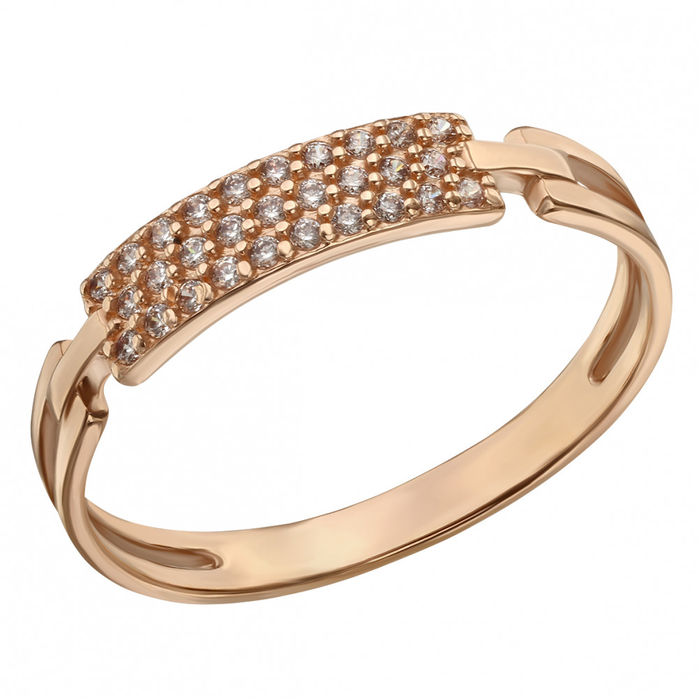 Золотое кольцо с фианитами. Артикул 380058  размер 16 - Фото 2