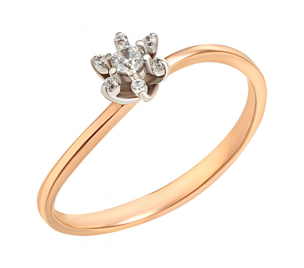 Золотое кольцо с бриллиантами. Артикул 750630  размер 15.5 - Фото 1