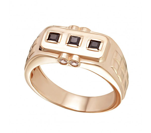 Золотое кольцо с фианитами. Артикул 380070  размер 18.5 - Фото 1