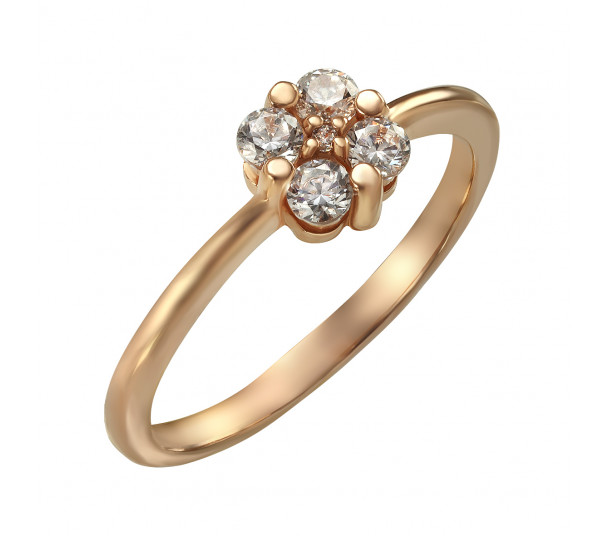 Золотое кольцо с фианитами. Артикул 380403  размер 16 - Фото 1