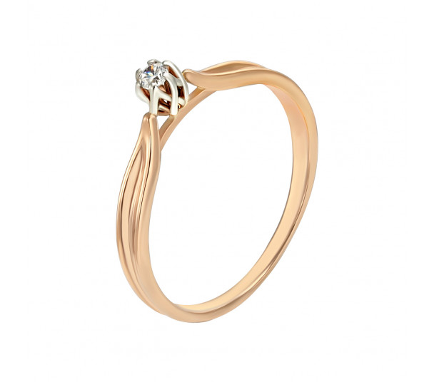 Золотое кольцо с фианитом. Артикул 330996  размер 15.5 - Фото 1