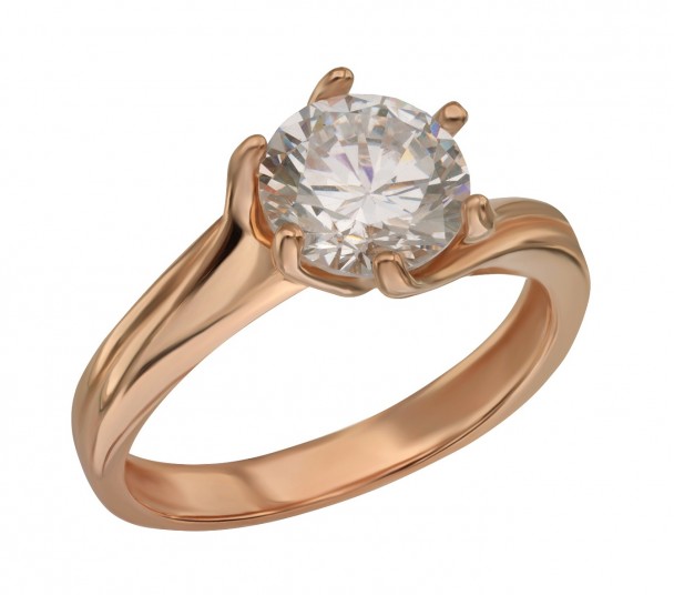 Золотое кольцо с фианитом. Артикул 320895  размер 18 - Фото 1