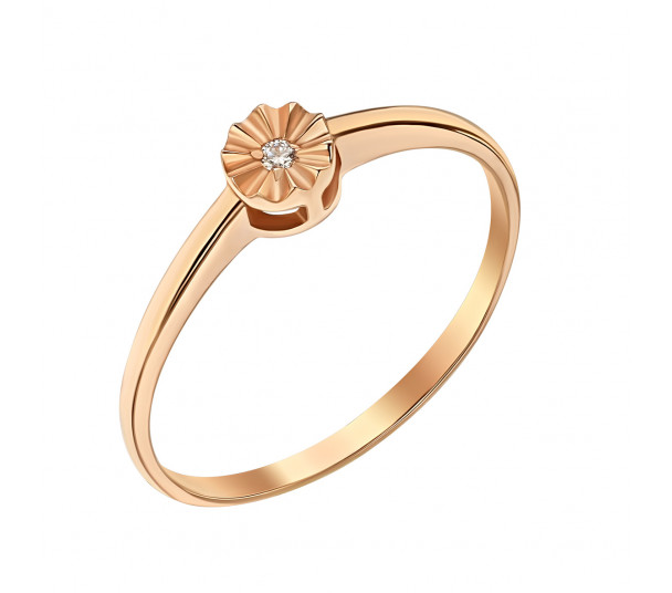 Золотое кольцо с бриллиантом. Артикул 740356  размер 16 - Фото 1