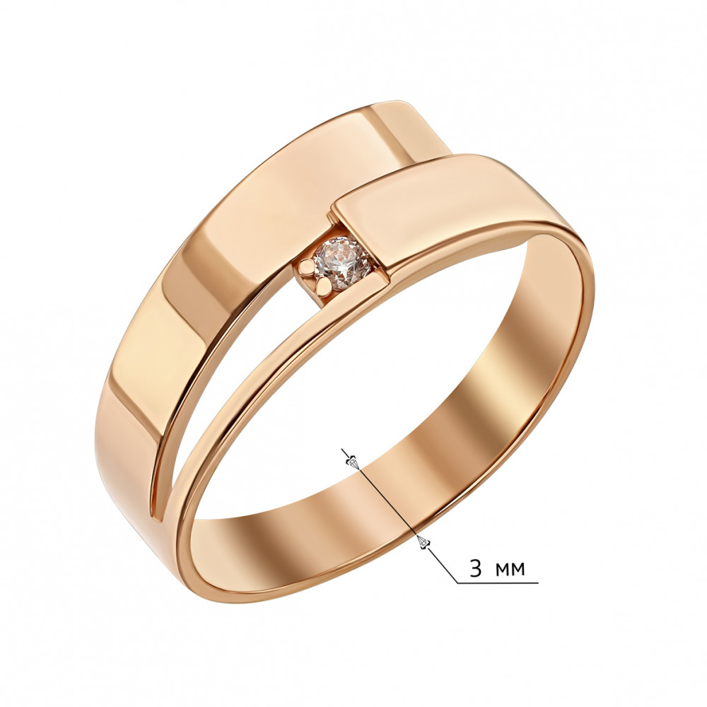 Золотое кольцо с фианитом. Артикул 380610  размер 20.5 - Фото 2