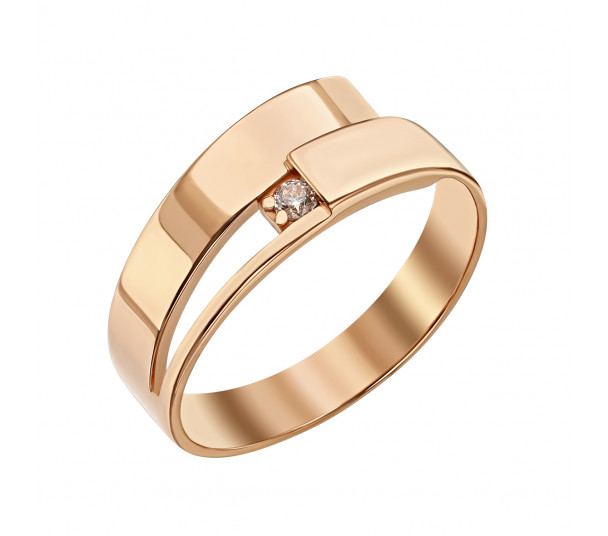 Золотое кольцо с фианитом. Артикул 330990 - Фото  1