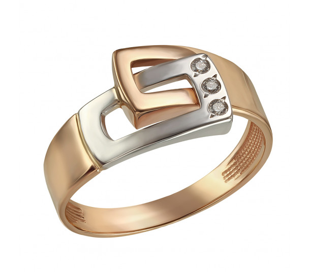 Золотое кольцо с фианитами. Артикул 350008 - Фото  1