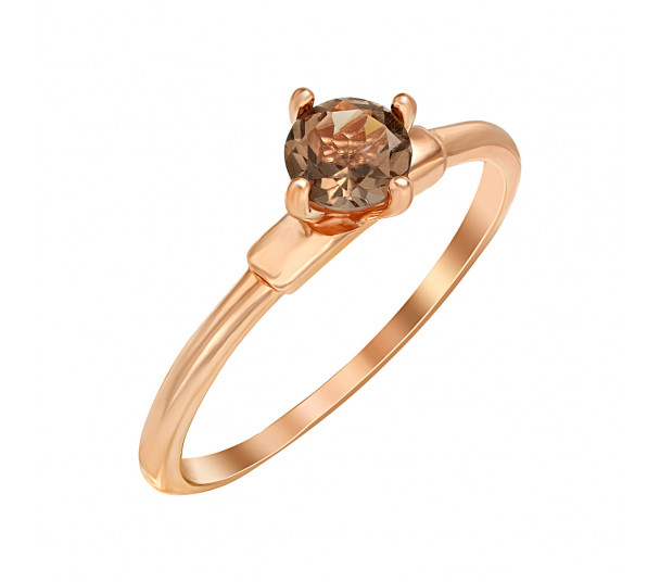 Золотое кольцо с дымчатым кварцем. Артикул 368556  размер 16 - Фото 1