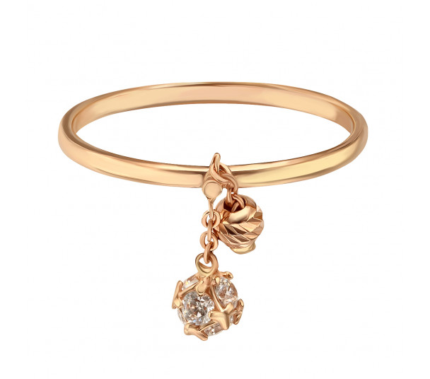 Золотое кольцо с фианитом. Артикул 380604  размер 16 - Фото 1