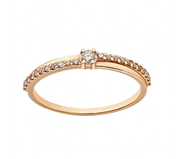 Золотое кольцо с бриллиантами. Артикул 740373  размер 16 - Фото 1
