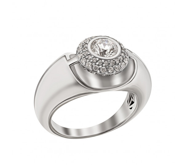 Кольцо в белом золоте с бриллиантами. Артикул 740355В  размер 18.5 - Фото 1