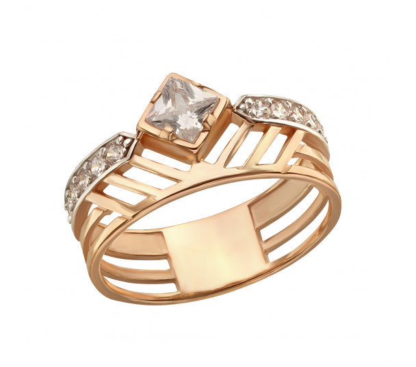 Золотое кольцо с фианитами. Артикул 380571  размер 18.5 - Фото 1