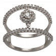 Серебряное кольцо с фианитами. Артикул 380345С  размер 17.5 - Фото 2