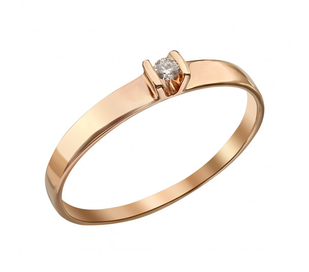 Золотое кольцо с бриллиантом. Артикул 740381 - Фото  1