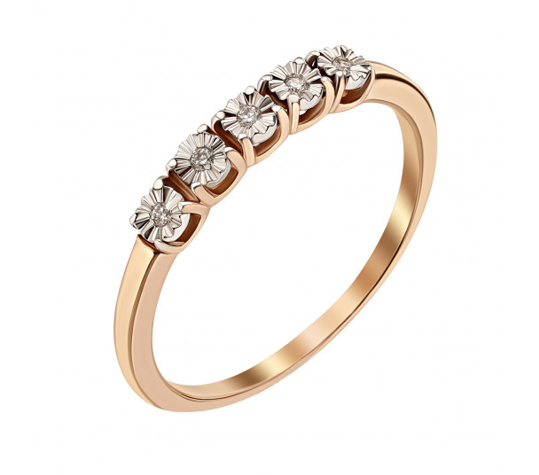 Золотое кольцо с бриллиантом. Артикул 750758 - Фото  1