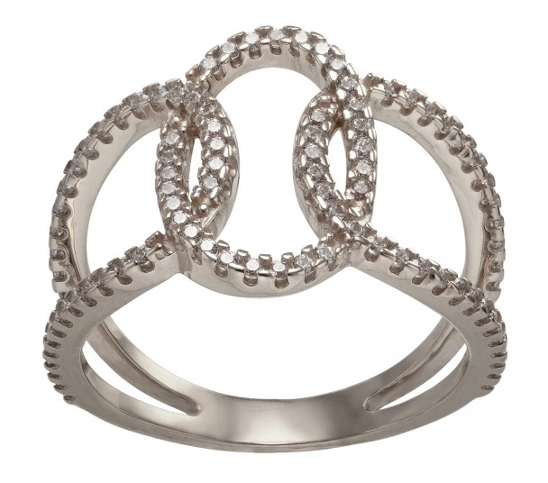 Серебряное кольцо с фианитами. Артикул 320894С - Фото  1