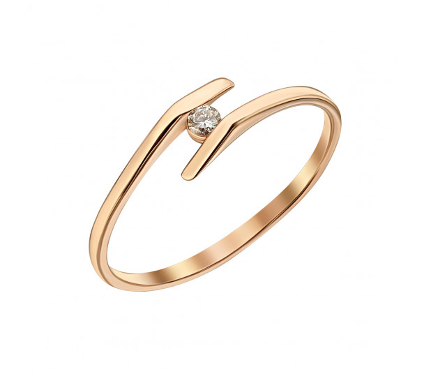 Золотое кольцо с бриллиантами. Артикул 750662 - Фото  1