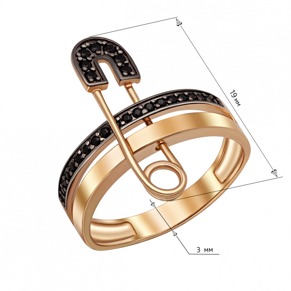 Золотое кольцо с фианитами. Артикул 380653  размер 15 - Фото 3