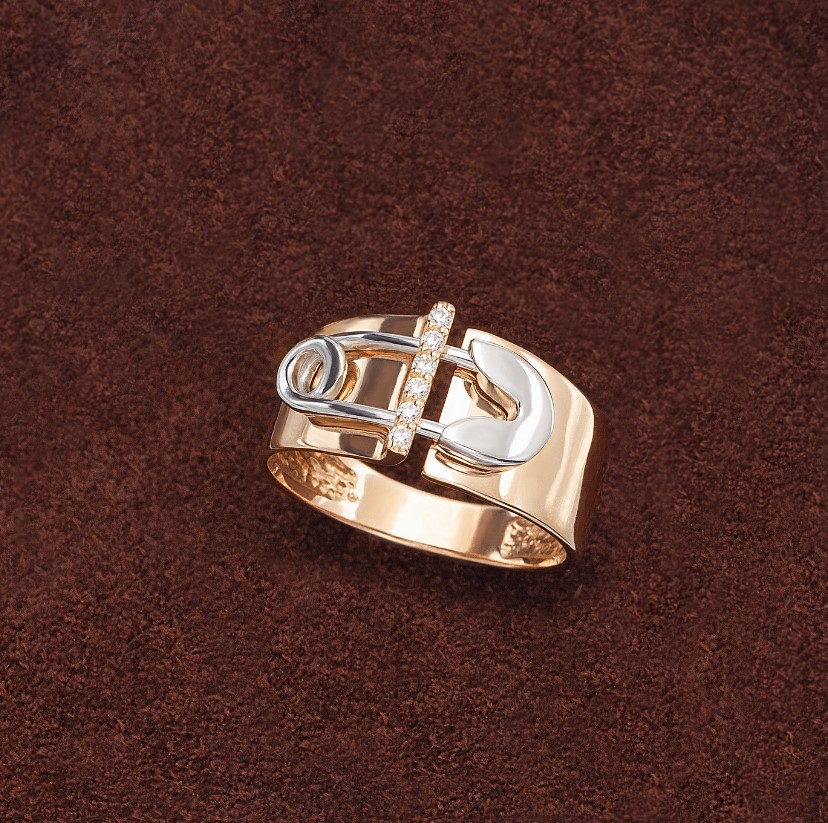 Золотое кольцо с фианитами. Артикул 350098  размер 16 - Фото 4