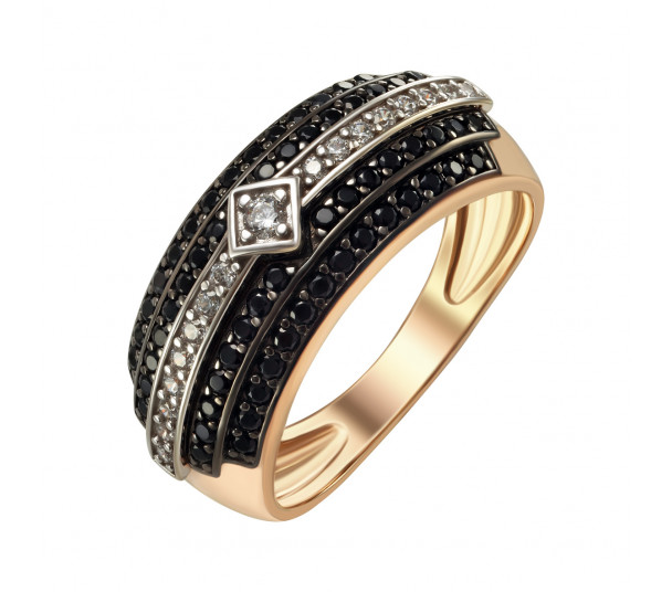 Золотое кольцо с фианитами. Артикул 350021  размер 16 - Фото 1