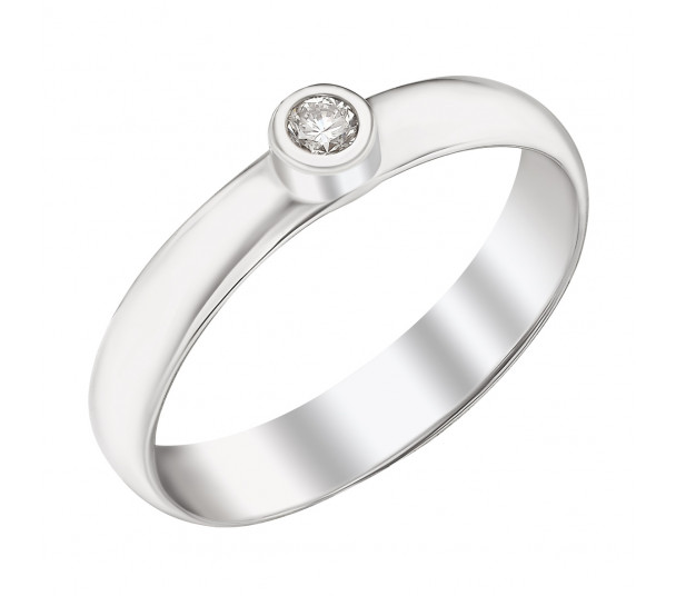 Золотое кольцо с бриллиантом. Артикул 750649B  размер 15.5 - Фото 1