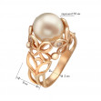Золотое кольцо с жемчугом и фианитами. Артикул 330982  размер 17 - Фото 2