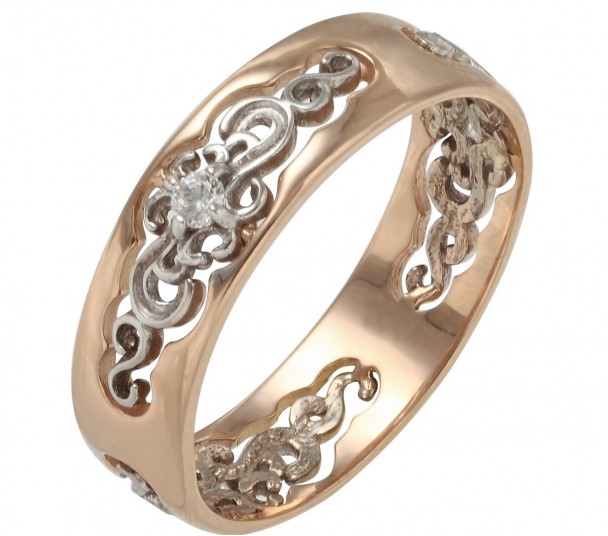 Золотое кольцо с фианитами. Артикул 330999  размер 18 - Фото 1