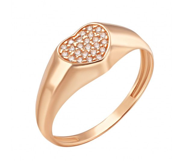 Золотое кольцо с кварцем и фианитами. Артикул 368679 - Фото  1