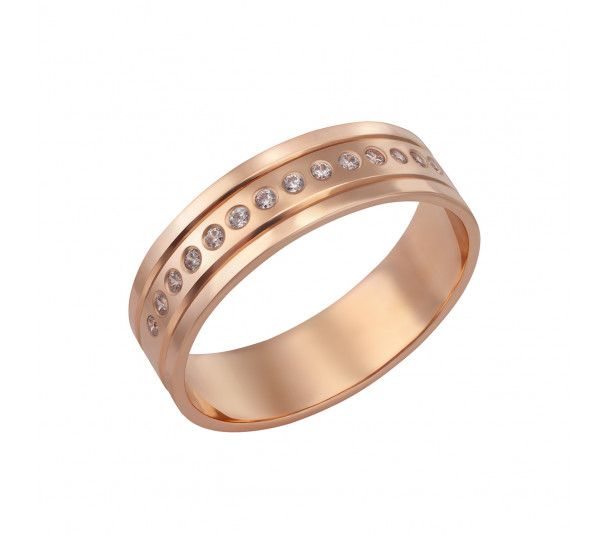 Золотое кольцо с фианитами. Артикул 380384 - Фото  1