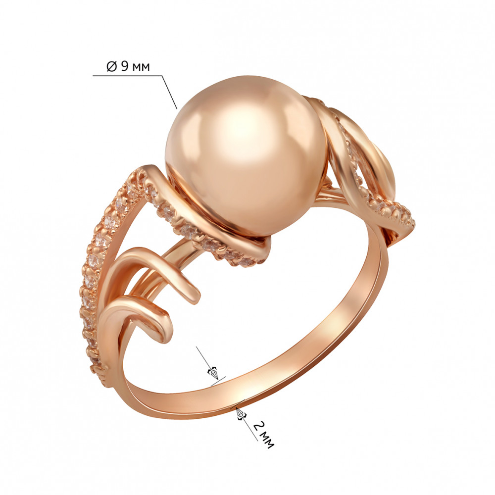Золотое кольцо с фианитами. Артикул 350086  размер 20.5 - Фото 3