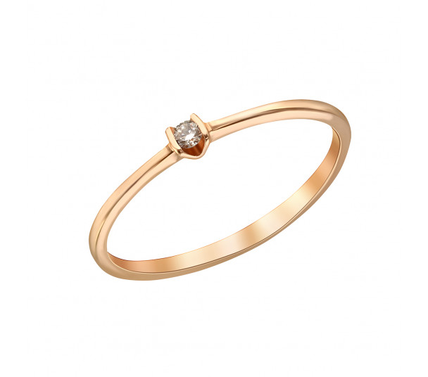 Золотое кольцо с бриллиантом. Артикул 740372  размер 16 - Фото 1