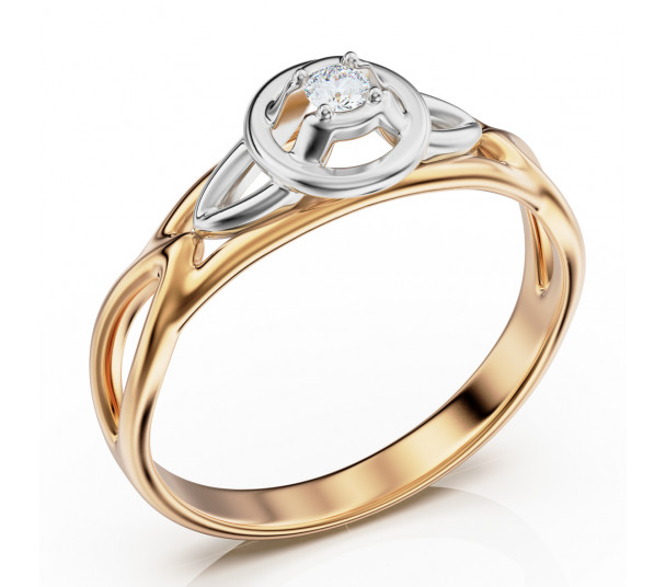 Золотое кольцо c бриллиантами. Артикул 750742 - Фото  1