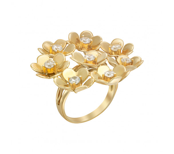 Золотое кольцо с фианитами. Артикул 330791М  размер 16.5 - Фото 1