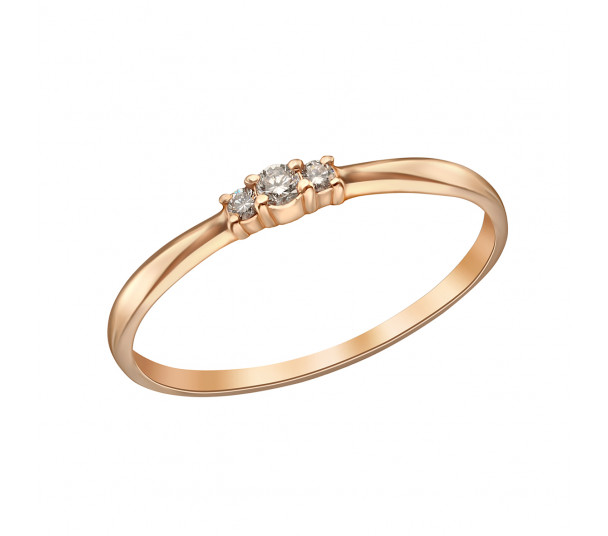 Золотое кольцо c бриллиантами. Артикул 740374  размер 15 - Фото 1